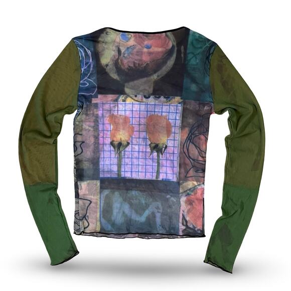 Cop Copine Abstract Flower Paint Top - Picture 5 of 6